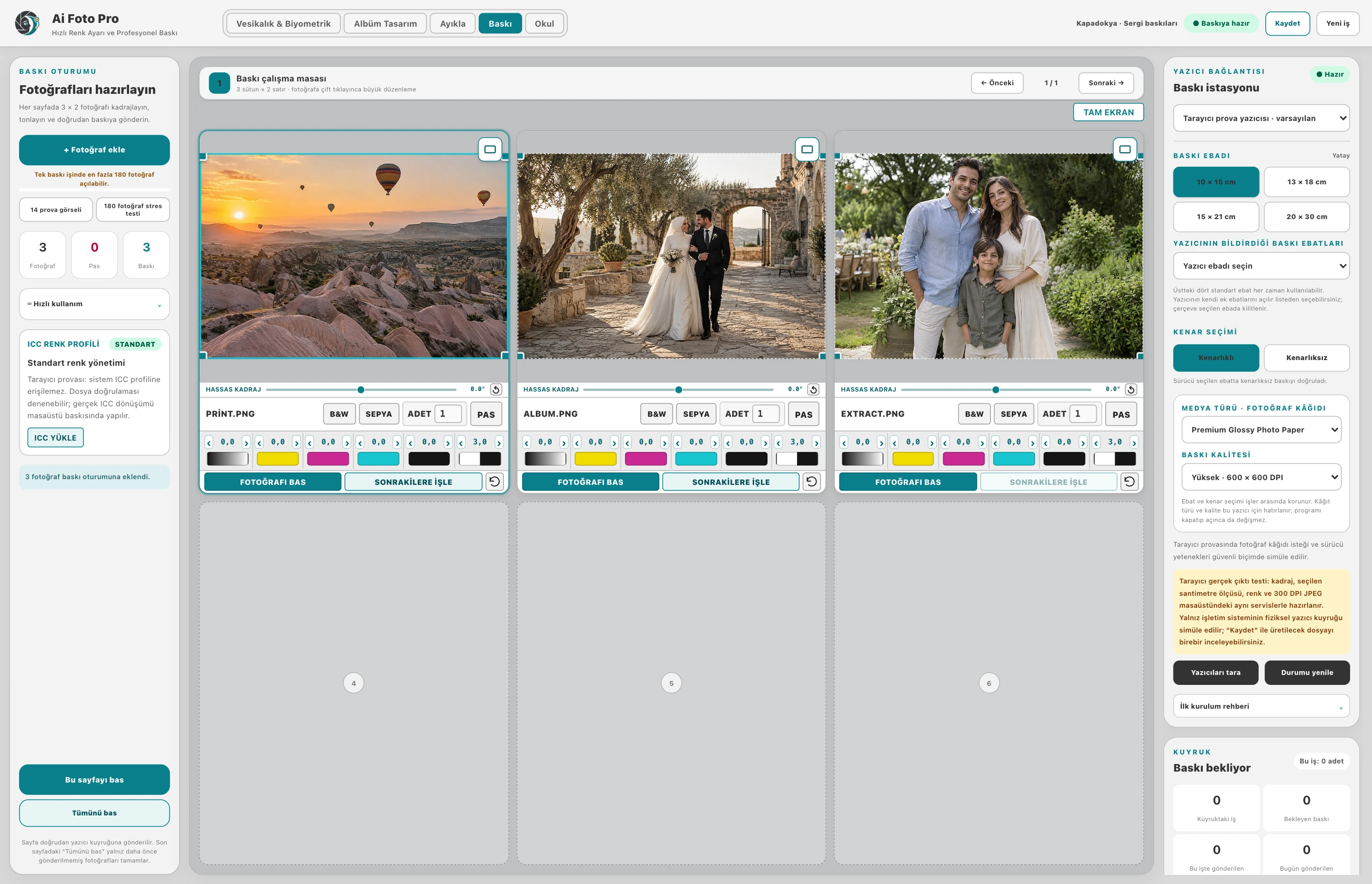 Ai Foto Pro PRINT real application screen
